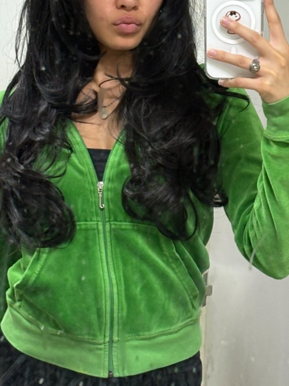 lime kelly green velour juicy couture tracksuit zip up jacket